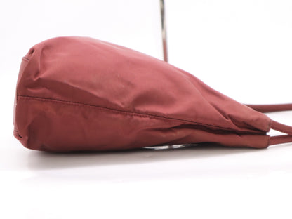 PRADA Nylon Triangle Logo Tote Bag Red Tote Bag