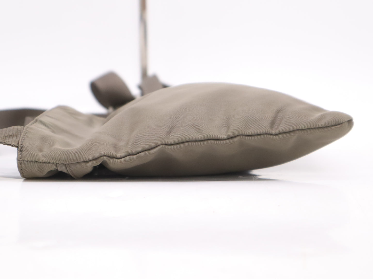 PRADA Nylon Triangle Logo Khaki Shoulder Bag