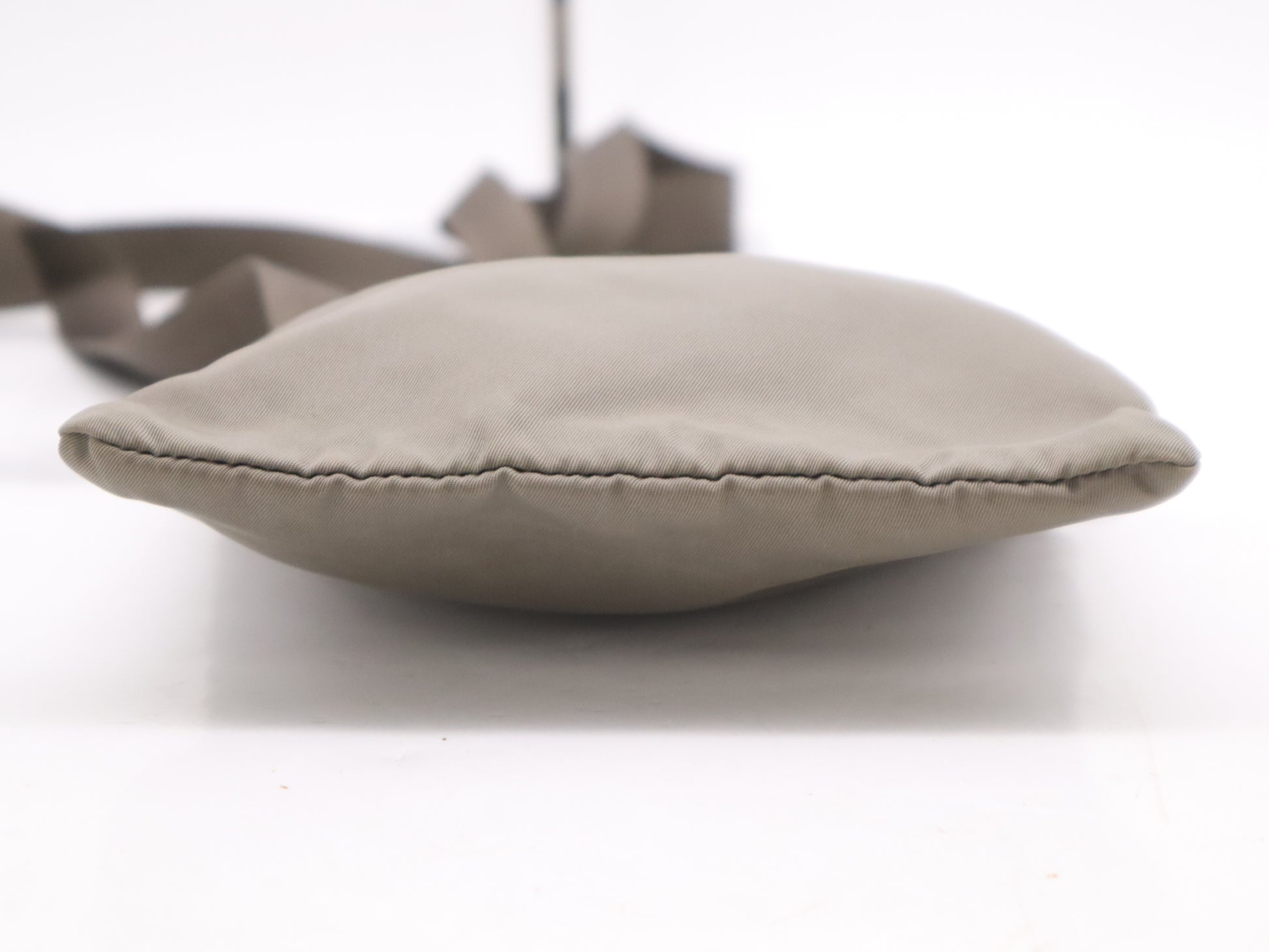 PRADA Nylon Triangle Logo Khaki Shoulder Bag