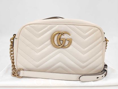 GUCCI 447632-520981 GG Marmont White Shoulder Bag with Dust Bag D040193224