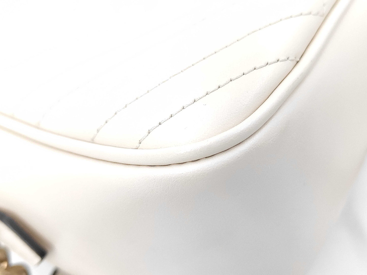 GUCCI 447632-520981 GG Marmont White Shoulder Bag with Dust Bag D040193224