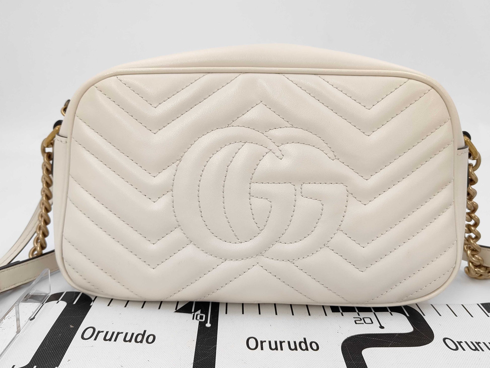 GUCCI 447632-520981 GG Marmont White Shoulder Bag with Dust Bag D040193224