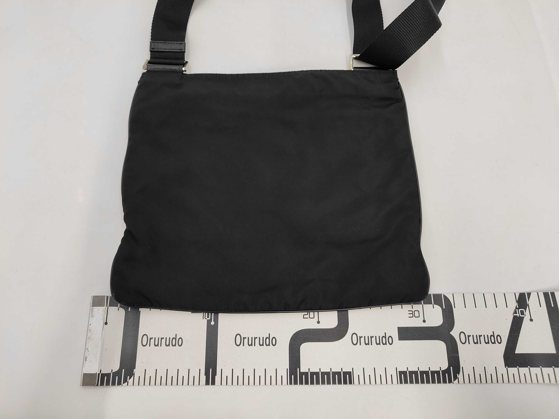 PRADA Nylon Triangle Logo Plate Shoulder Bag