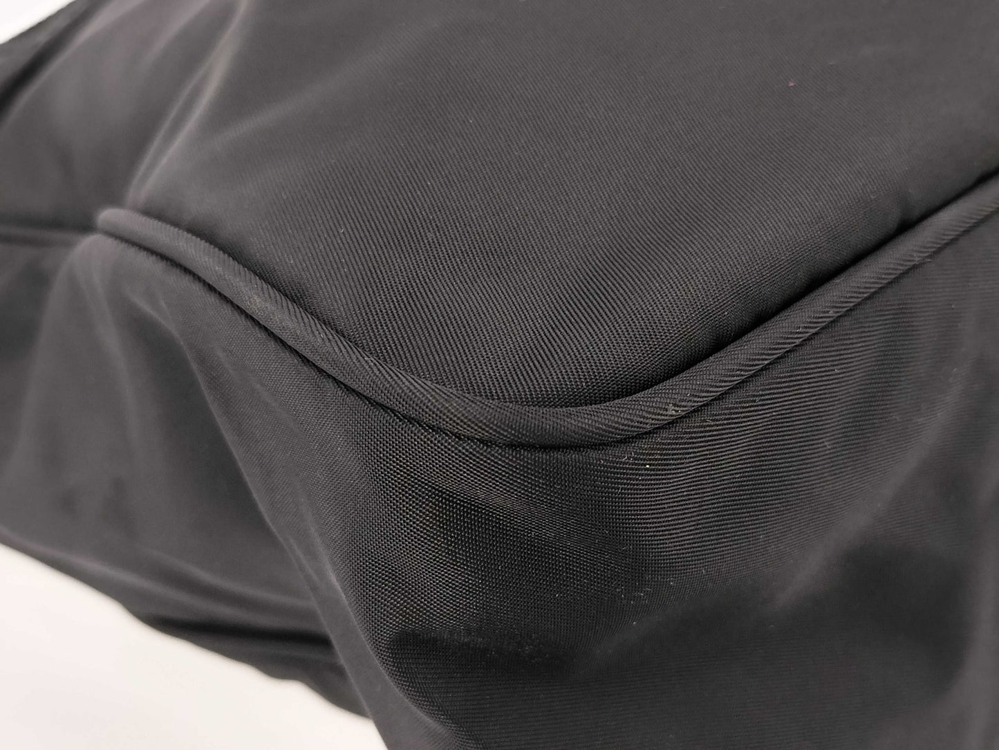 PRADA Nylon Triangle Logo Plate Shoulder Bag