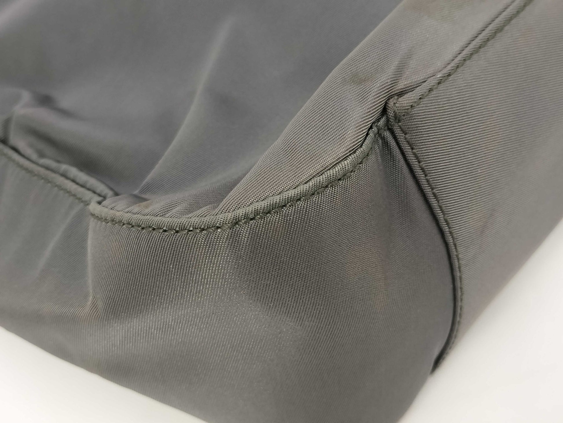 PRADA Nylon Top Handle Grey Handbag