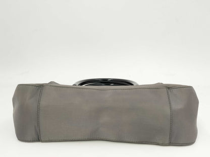 PRADA Nylon Top Handle Grey Handbag