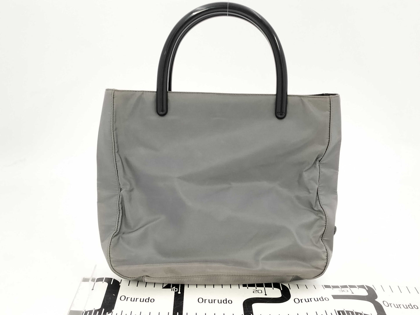 PRADA Nylon Top Handle Grey Handbag
