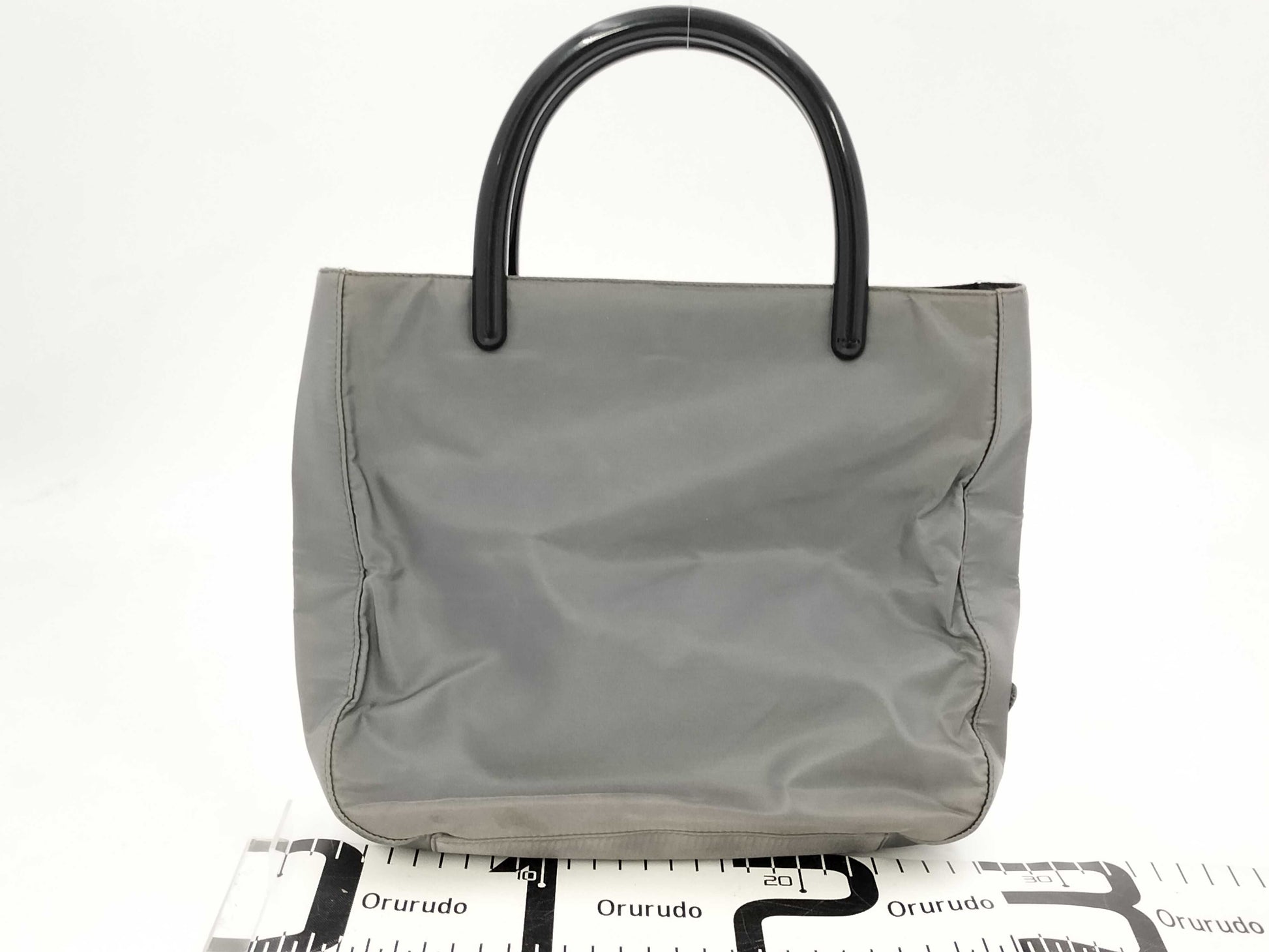 PRADA Nylon Top Handle Grey Handbag