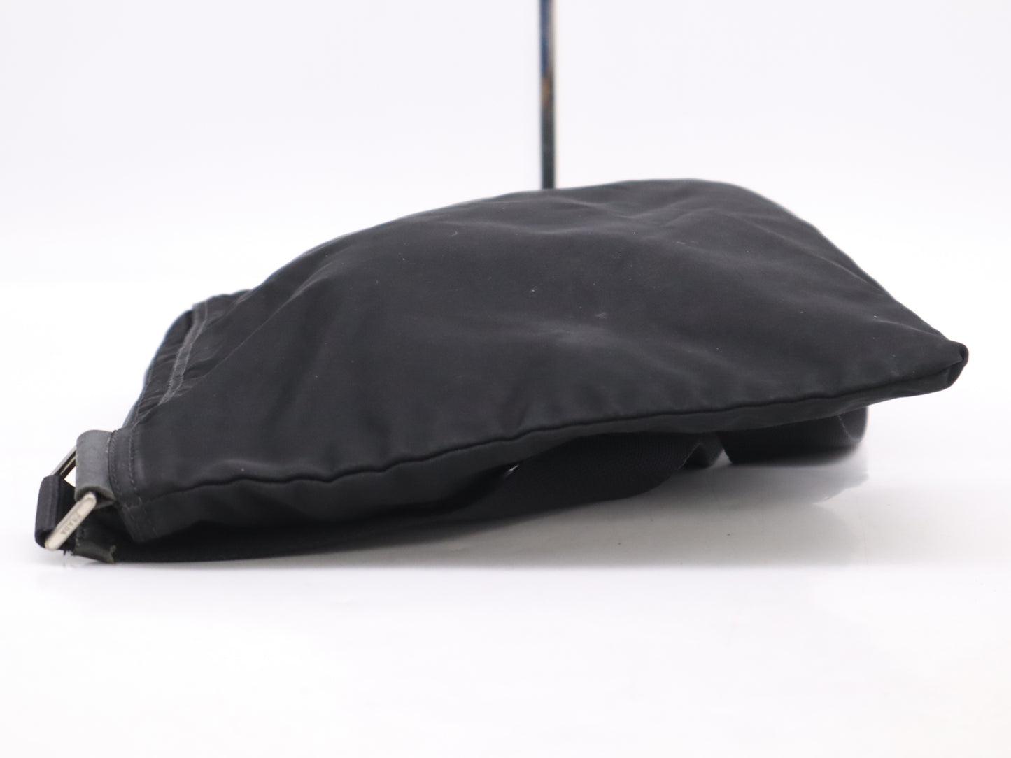 PRADA nylon triangle logo black shoulder bag