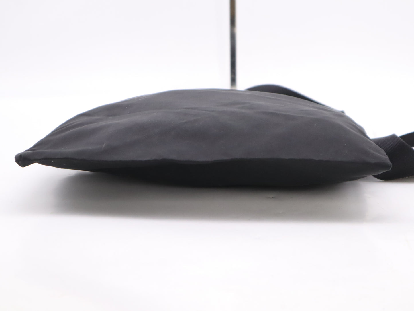 PRADA nylon triangle logo black shoulder bag