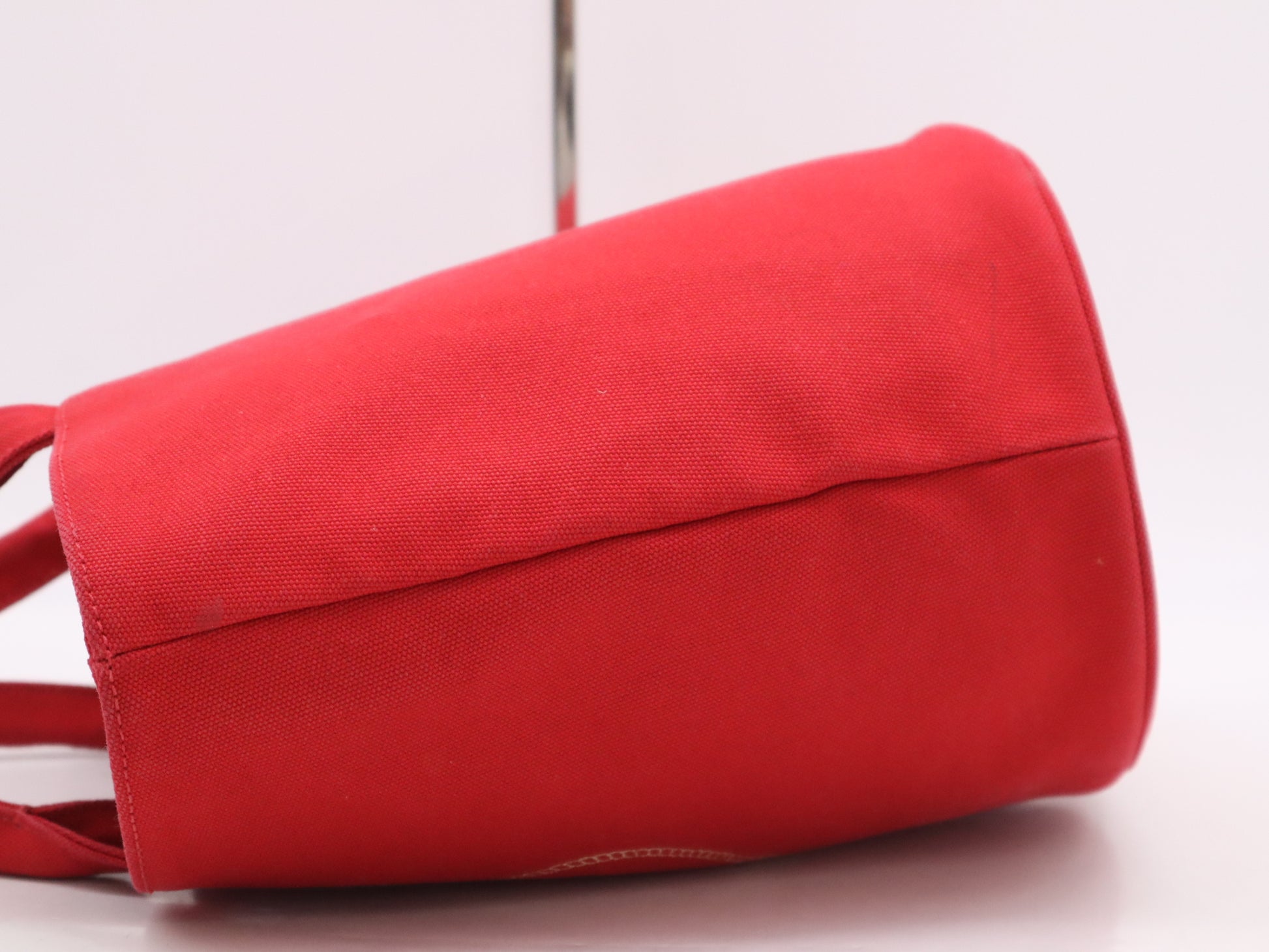 PRADA Canvas Canapa Red Handbag with Pouch and Dust Bag