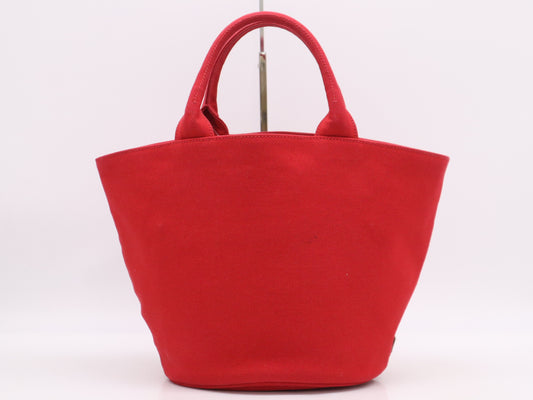 PRADA Canvas Canapa Red Handbag with Pouch and Dust Bag
