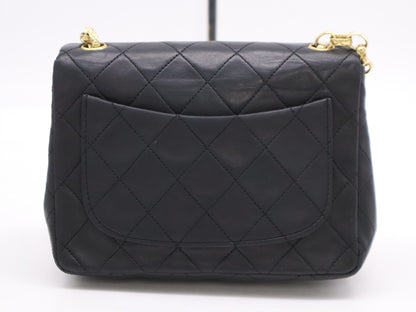 CHANEL Leather Mini Mattrasse S Flap S Chain GD Hardware Black Seal Indistinct Shoulder Bag