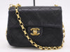 CHANEL Leather Mini Mattrasse S Flap S Chain GD Hardware Black Seal Indistinct Shoulder Bag
