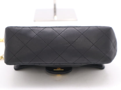 CHANEL Leather Mini Mattrasse S Flap S Chain GD Hardware Black Seal Indistinct Shoulder Bag