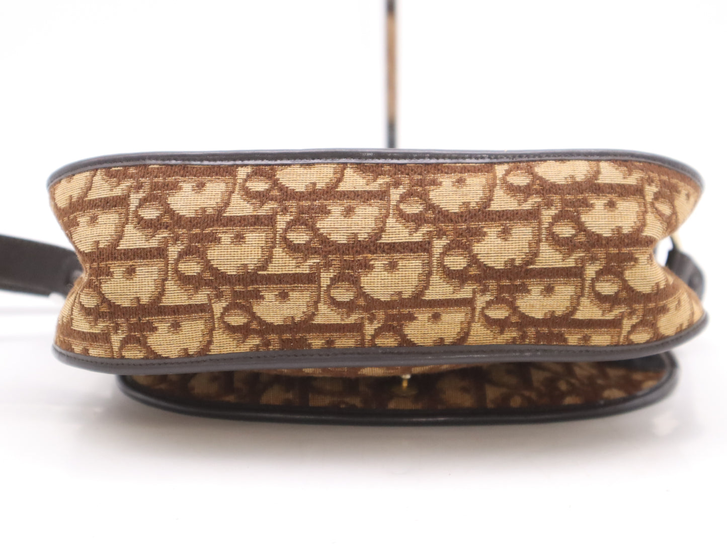 Dior Canvas Leather Trotter Beige Brown Shoulder Bag