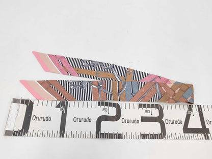 HERMES Silk Twilly Chemise with Box, Vieux Rose, Gray, Camel