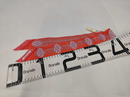 HERMES Silk Twilly Lift Profile Grenadine Corail Palme Scarf with Box