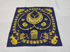 HERMES Silk Carré 90 "Les Cavaliers D'or" Golden Knights Navy Yellow Scarf with Box