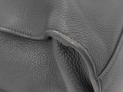 Yves Saint Laurent 631526 Leather Thin Large Sac de Jour Handbag in Grey with Cloche, Cadena, and Two Keys