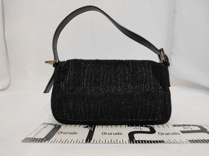 FENDI Beaded Mamma Bucket Black Shoulder Bag with Dust Bag