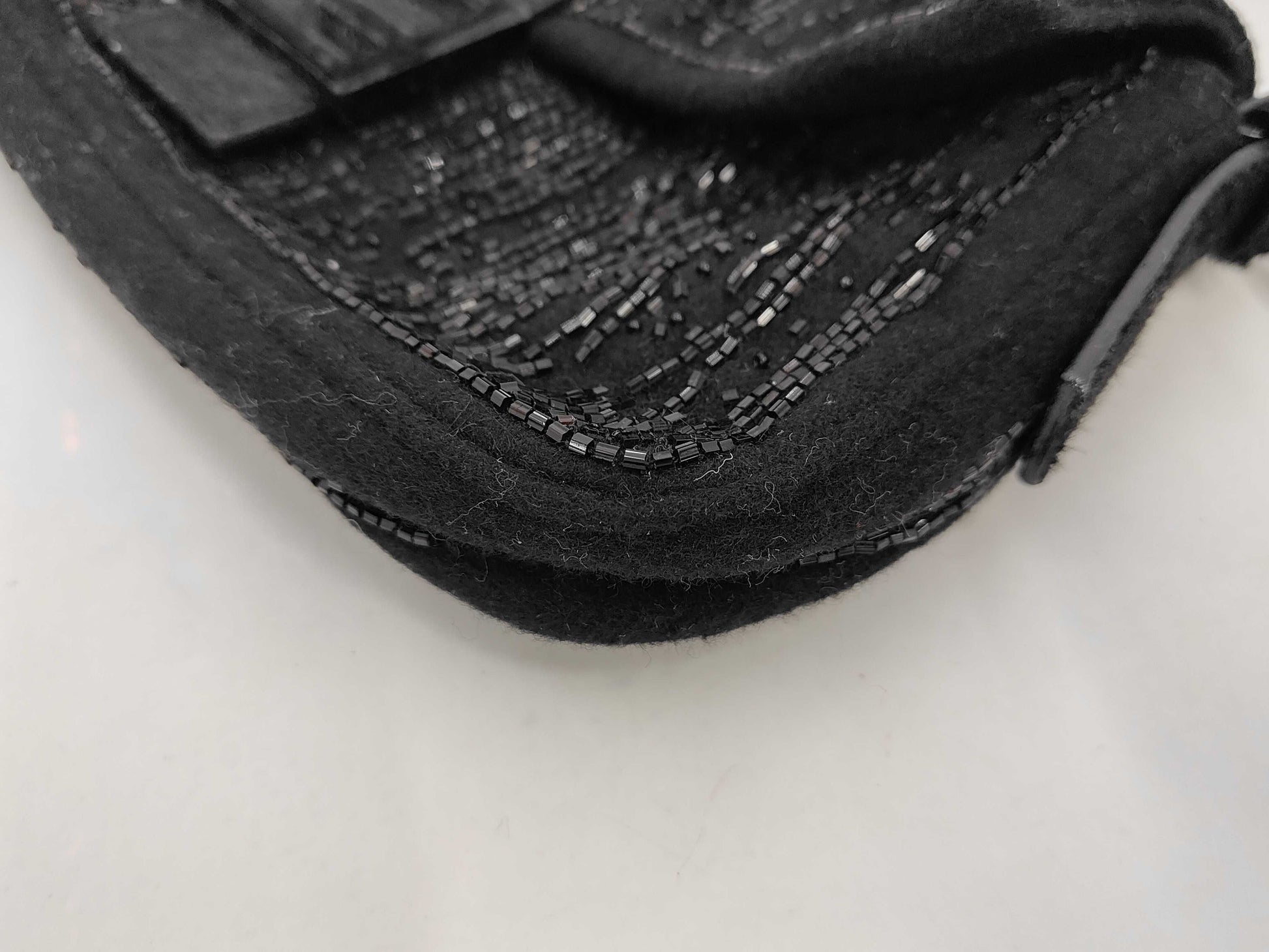 FENDI Beaded Mamma Bucket Black Shoulder Bag with Dust Bag