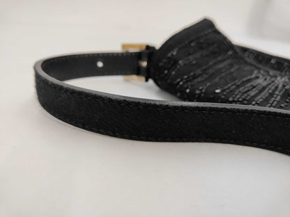 FENDI Beaded Mamma Bucket Black Shoulder Bag with Dust Bag