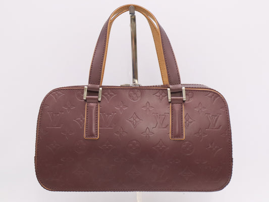 LOUIS VUITTON M55176 Monogram Matte Shelton Violet Handbag with Dust Bag