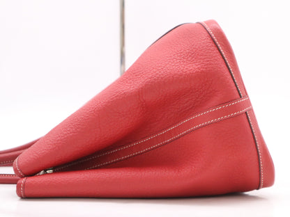 HERMES Negonda Garden Party PM Rouge Tote Bag with Dust Bag, Stamped with P