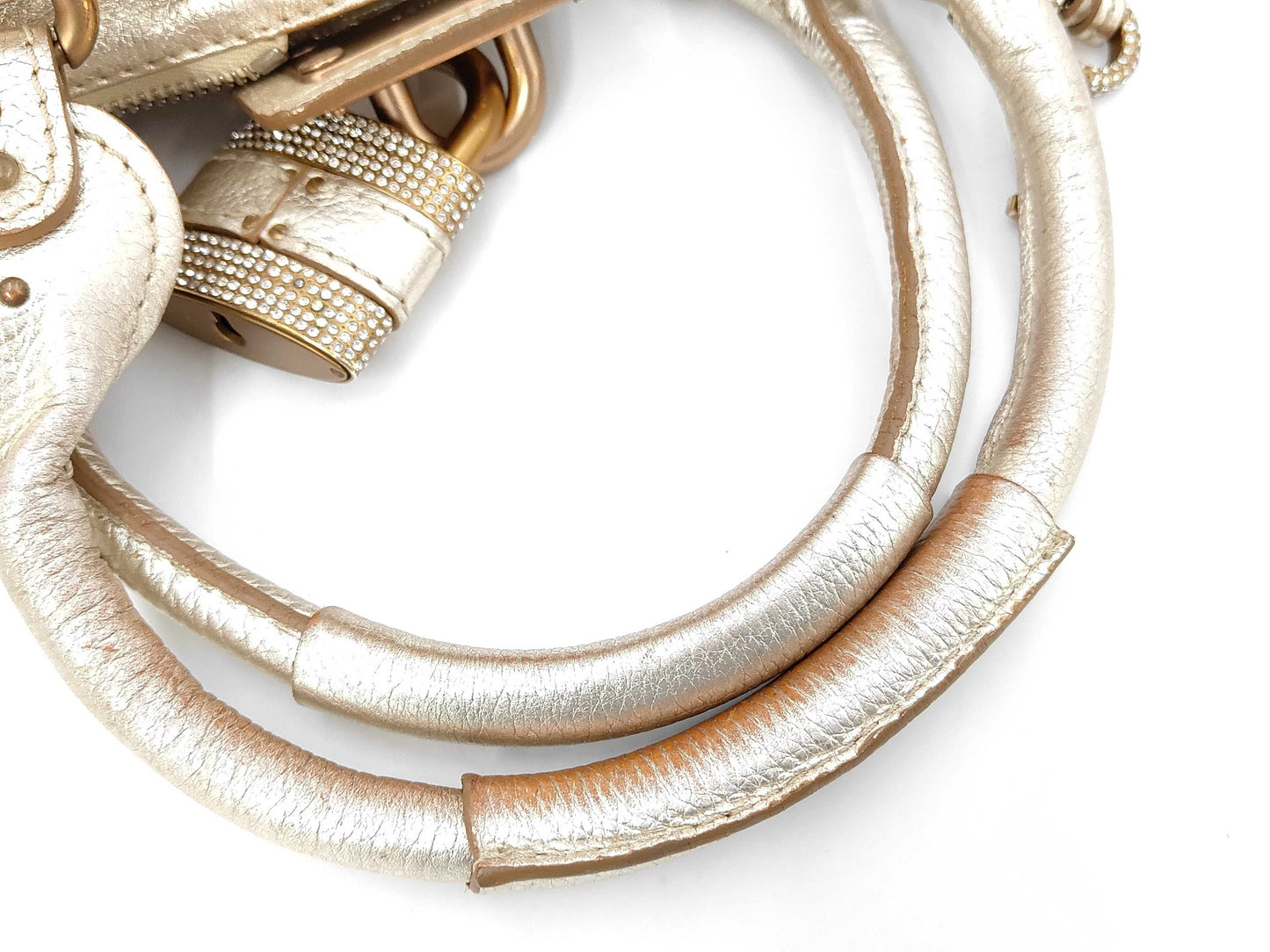 Chloe Leather Paddington Handbag in Gold with Padlock and Key