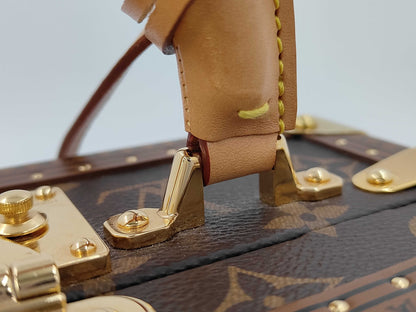 LOUIS VUITTON M20468 Monogram Petite Valise RFID-Verified Handbag with Shoulder Strap, Cloche, and Two Keys