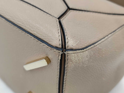 LOEWE Leather Puzzle Bag, Medium, 2-Way Bag, Beige, with Strap and Dust Bag