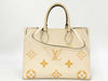 LOUIS VUITTON M45717 Monogram Empreinte On the Go MM Crème Saffron RFID Verified Tote Bag