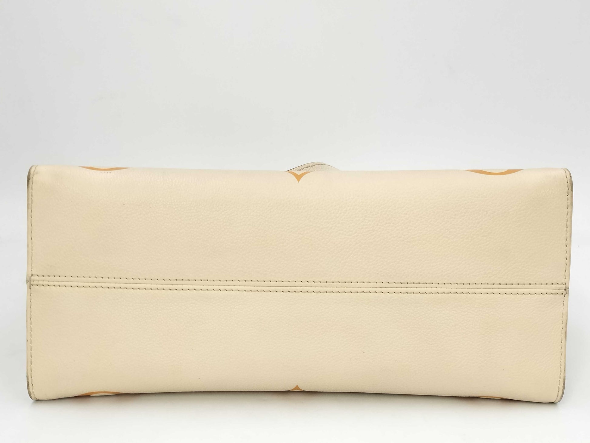 LOUIS VUITTON M45717 Monogram Empreinte On the Go MM Crème Saffron RFID Verified Tote Bag