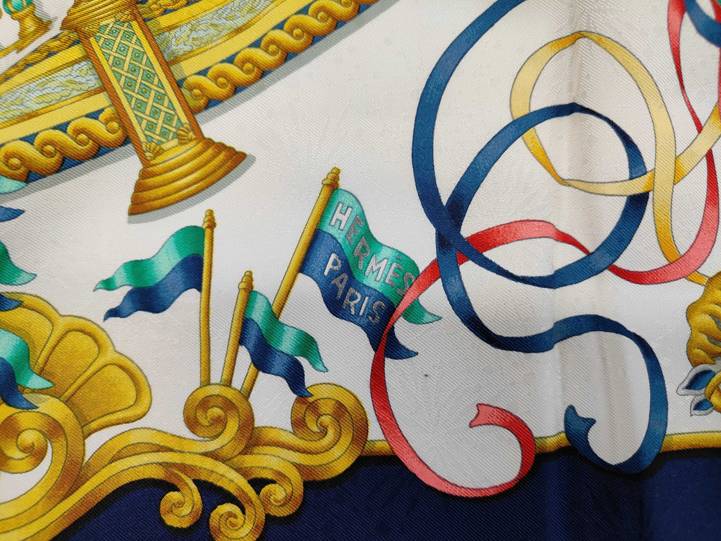 HERMES Silk Carré 90 LUNA PARK Amusement Park Blue Multicolor Scarf