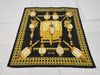 HERMES Silk Carré 90 FEUX DE ROUTE Carriage Lantern Black Yellow Scarf