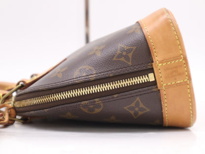 LOUIS VUITTON M53152 Monogram Alma BB Handbag with Shoulder Strap, Padlock, Two Keys, and Clochet, RFID Verified