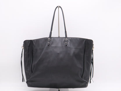 BALENCIAGA Leather The Paper Tote Bag Black with Mirror Tote Bag