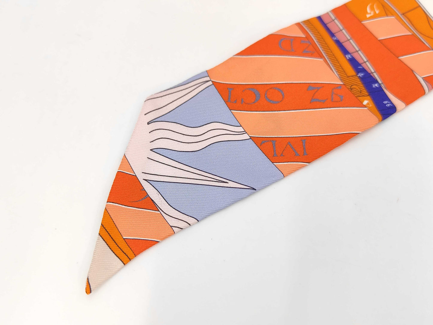 HERMES Silk Twilly ASTROGIE New Astrology Pink Orange Multicolor Scarf