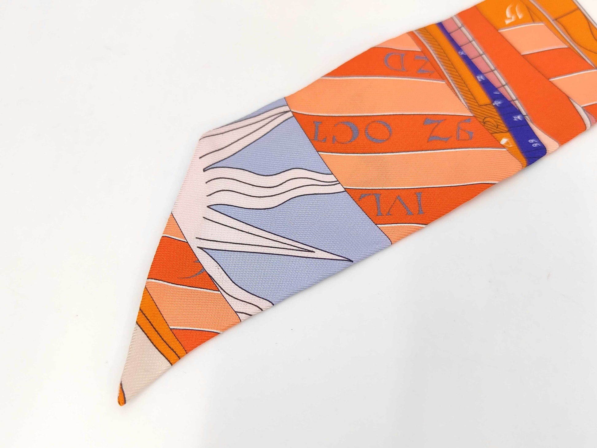 HERMES Silk Twilly ASTROGIE New Astrology Pink Orange Multicolor Scarf