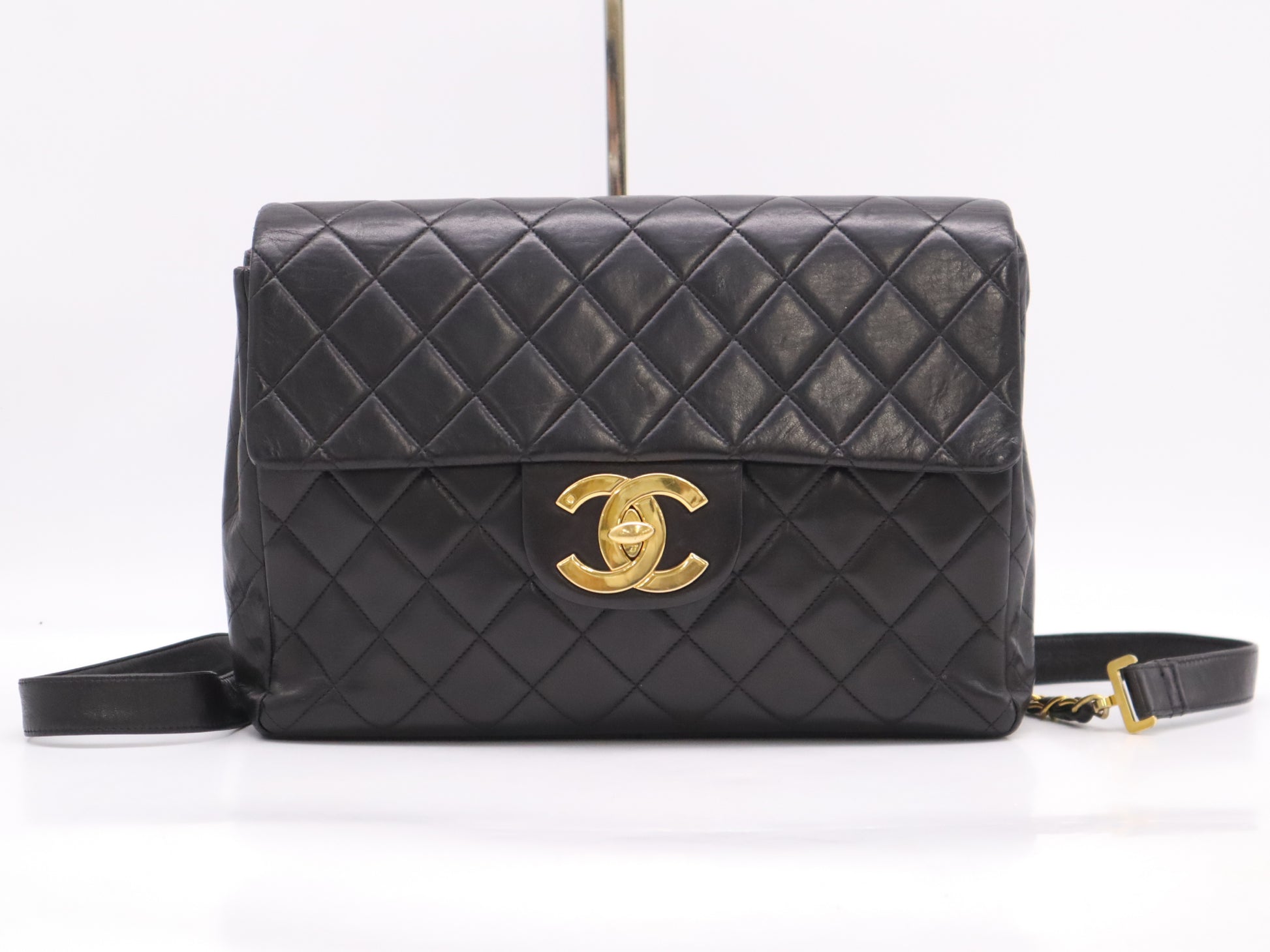 CHANEL Lambskin Matelasse Deca Coco Backpack in Black with GD Hardware and Unclear Seal