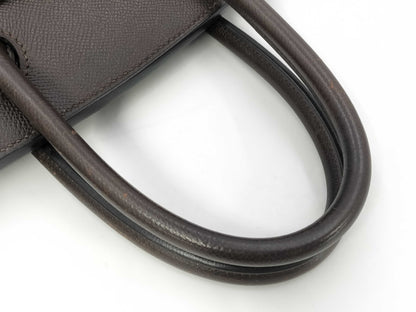 HERMES Birkin 30 Handbag ○ Z Engraved Vo Epson Gold Hardware Brown Crochet Key x2 Handbag with Storage Bag