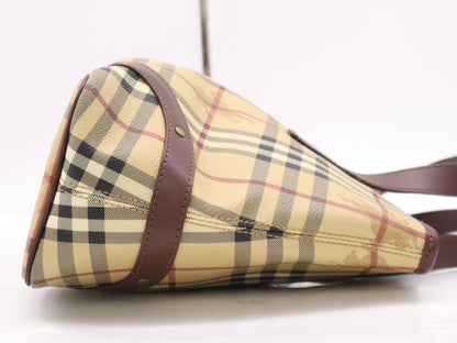 BURBERRY PVC/Leather Nova Check Beige Tote Bag