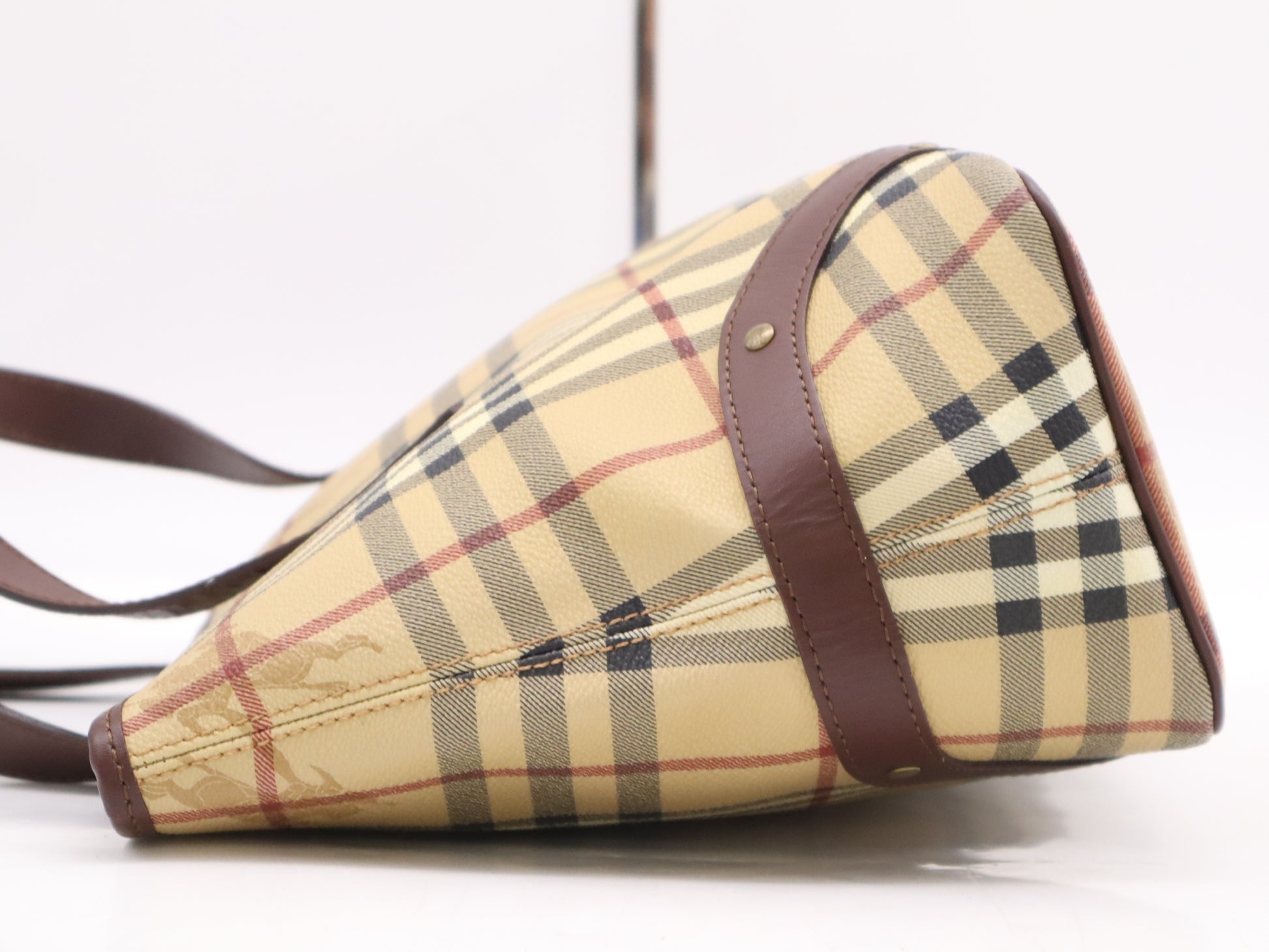 BURBERRY PVC/Leather Nova Check Beige Tote Bag