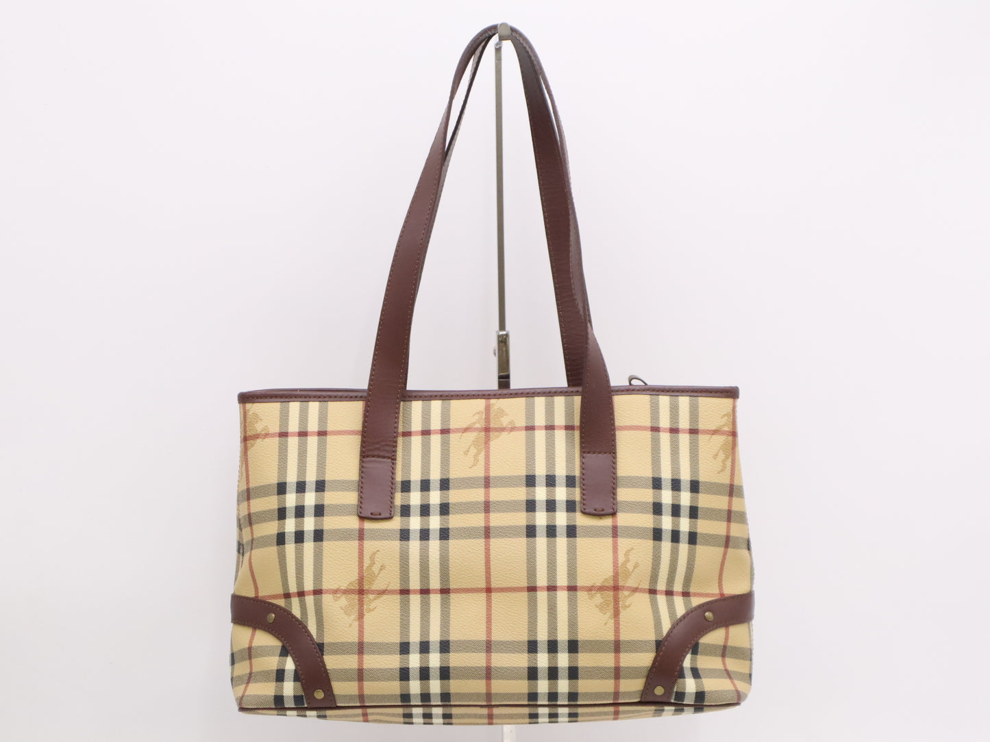 BURBERRY PVC/Leather Nova Check Beige Tote Bag