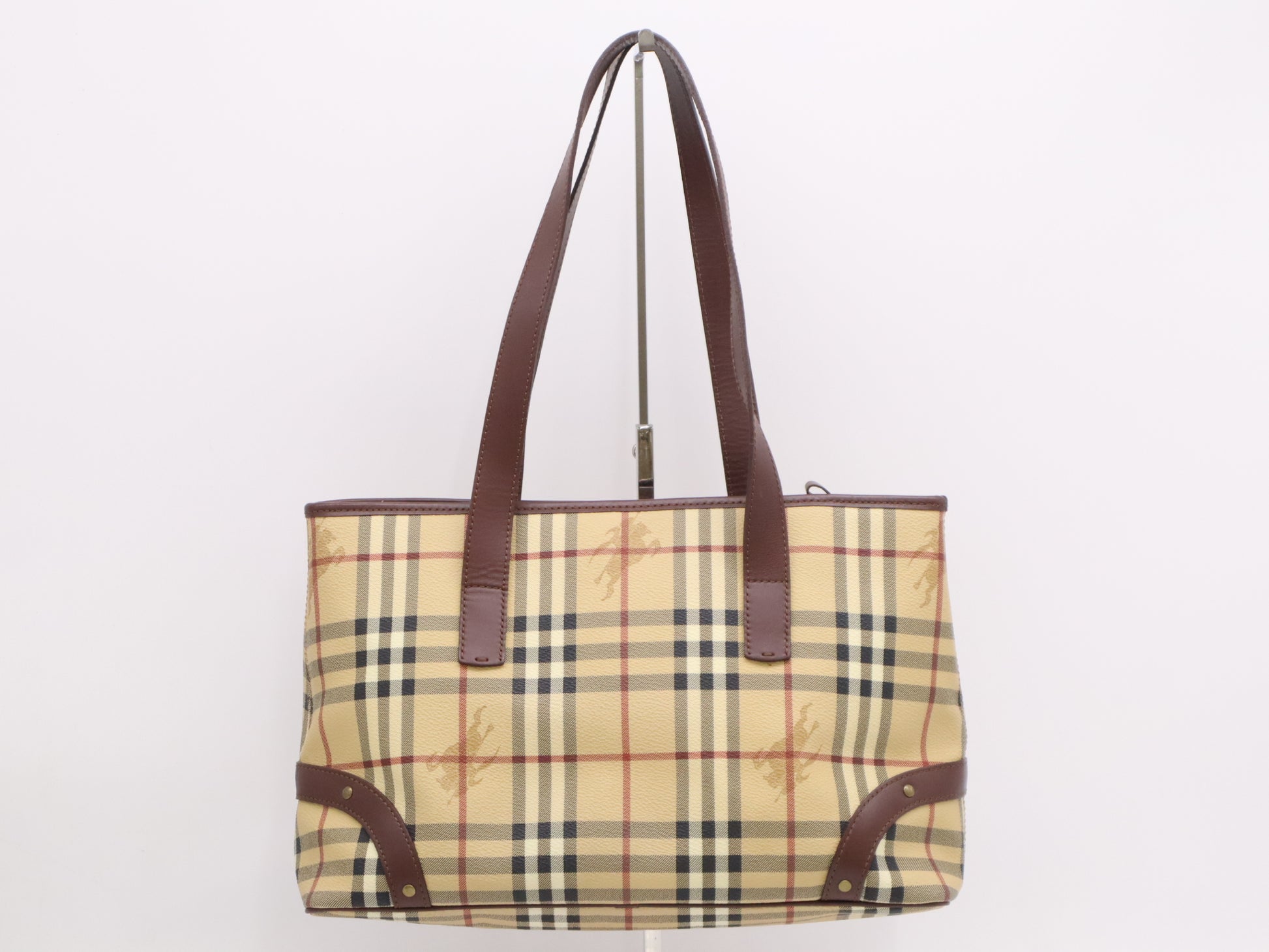 BURBERRY PVC/Leather Nova Check Beige Tote Bag