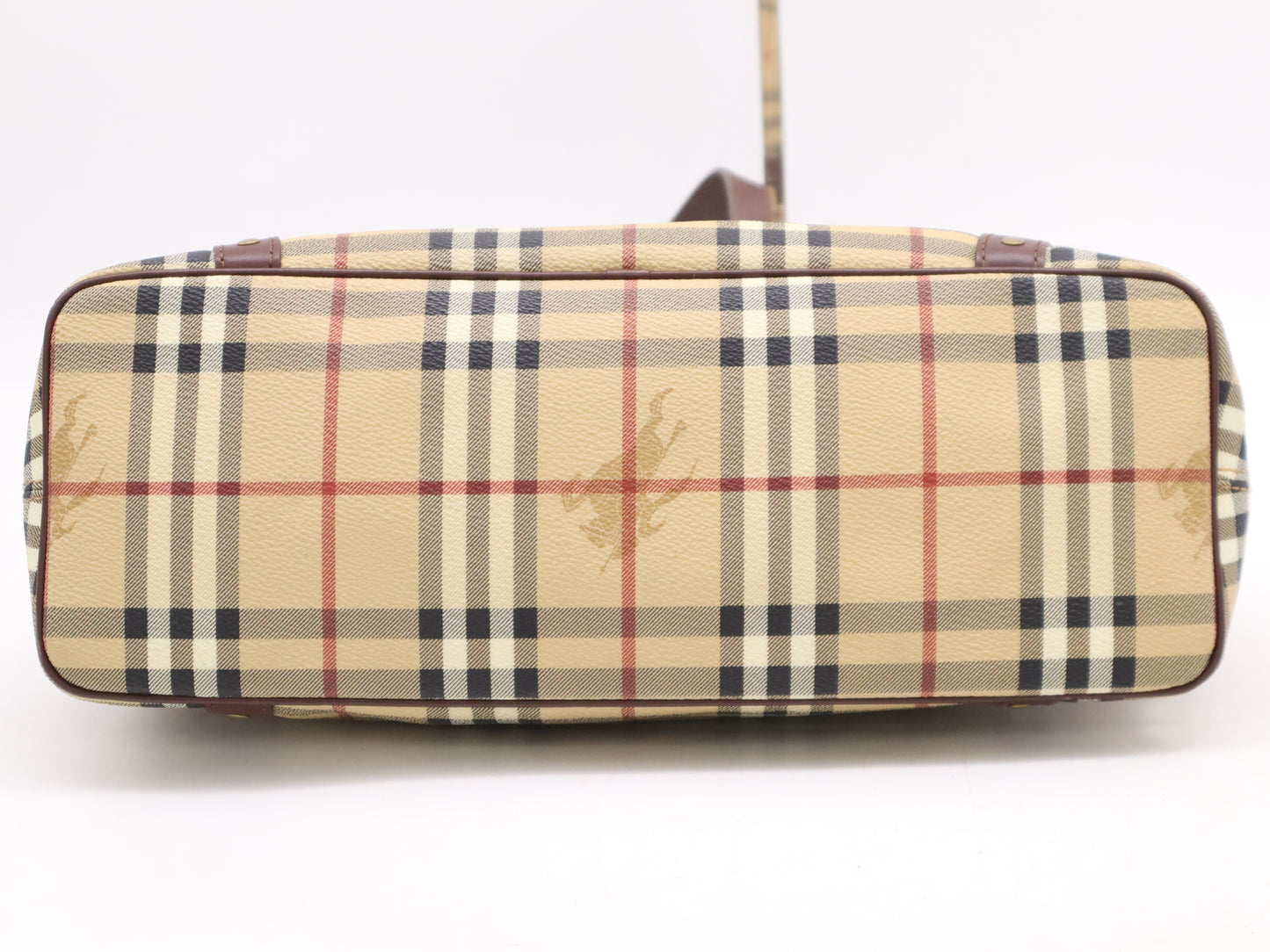 BURBERRY PVC/Leather Nova Check Beige Tote Bag