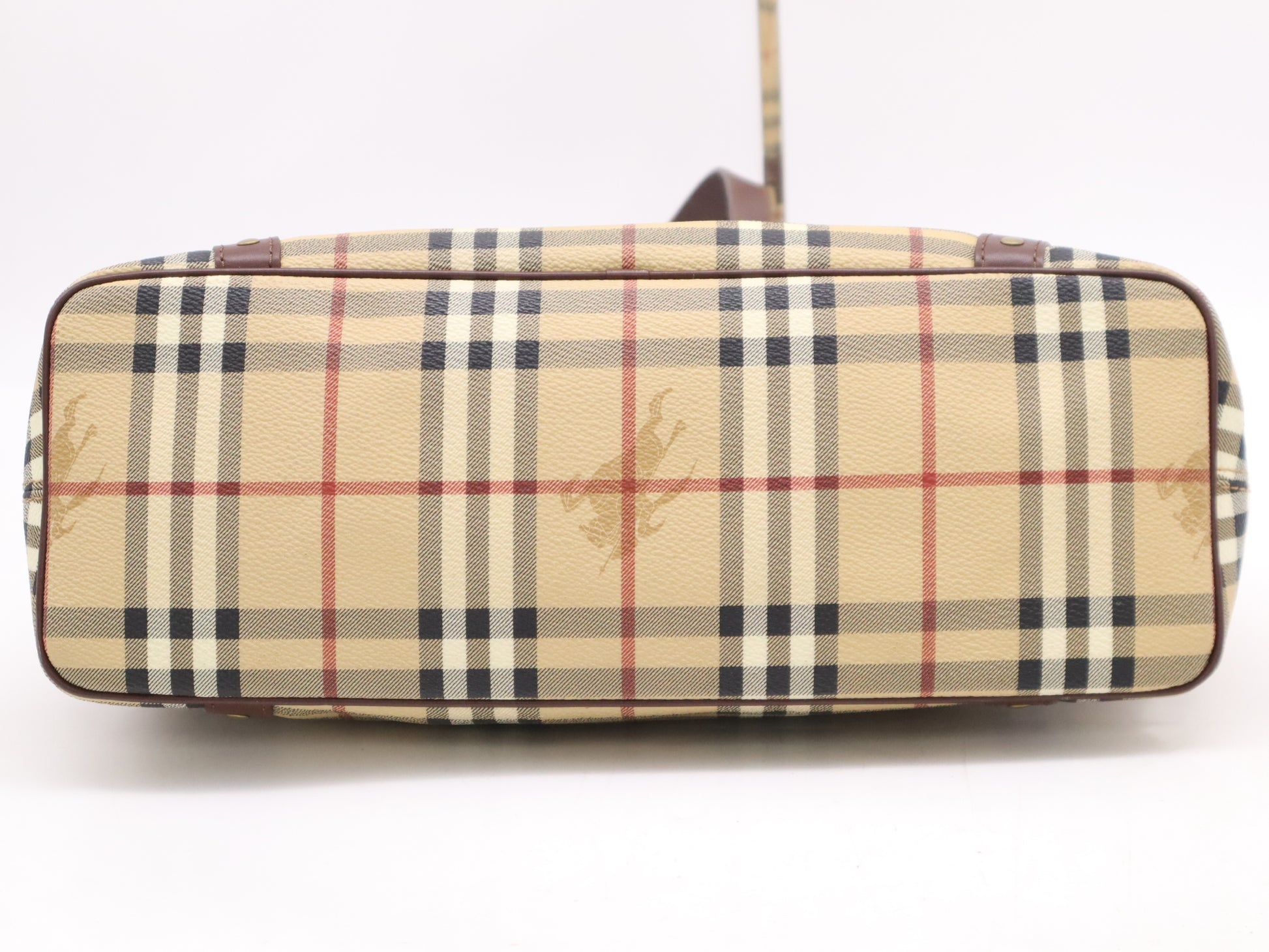 BURBERRY PVC/Leather Nova Check Beige Tote Bag