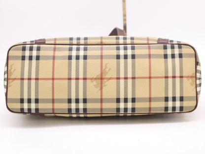 BURBERRY PVC/Leather Nova Check Beige Tote Bag