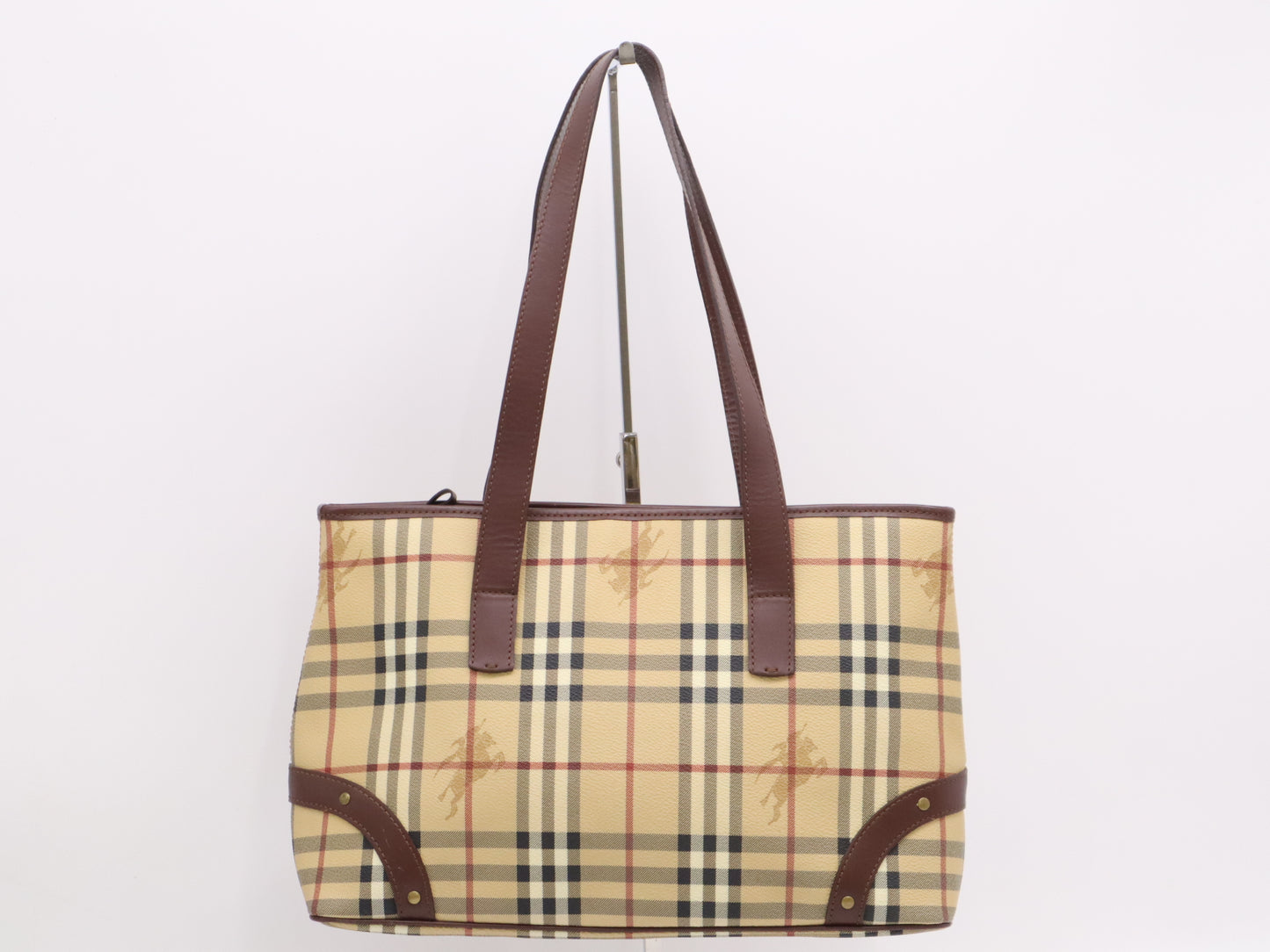 BURBERRY PVC/Leather Nova Check Beige Tote Bag